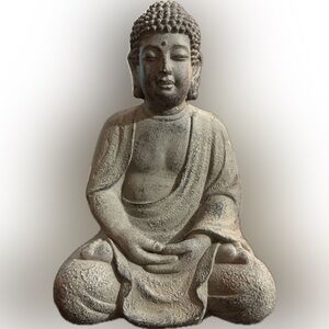 Serene Stone Buddha Statue - Gray